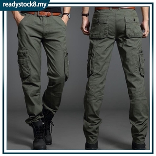Ready Stock Lelaki Camouflage Pants Men and Women Work Pants Overalls Tactical Pants Wear-resistant Loose Dockers Seluar Kerja
