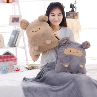 2 in 1 Cushion Pillow With Quilt Blanket Cartoon Cushion Pillow for Home Travel