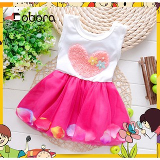 BOBORA Newborn Baby Girls Kids Summer Sleeveless Floral Ball Gown Flower Dress
