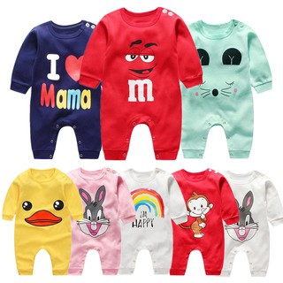 One Piece New Baby Boys Pajamas Pure Cotton Girls Cartoon Rompers Cute Newborn Clothing