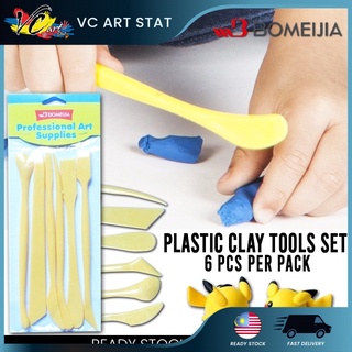 VC Art Plastic Clay Art Tools Set of 6 Craft Alat Kraf Tanah Liat Dough Student School Mold Creative Mainan