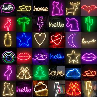 [USB Battery Operate] LED Neon Lights Wall Hanging Room Birthday Led Neon Light Art Decorative for Party Home Party Wedding Bar Decorations Led Lamp