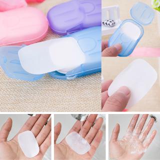 20 Pcs Disposable Washing Hand Tablet Bath Paper Foaming Slice Sheets Soap Flakes Travel Carry