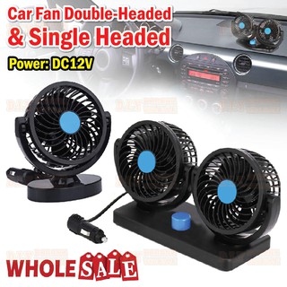 Vehicle Car Fan Single Double-Headed 360 Degree Rotable Strong Wind DC 12V