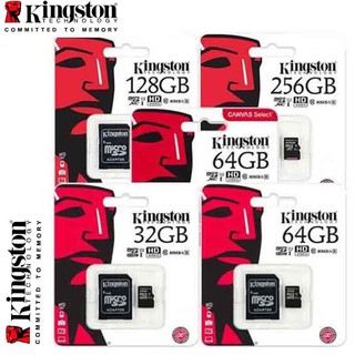 KINGSTON 64GB/128/GB/256GB/512GB MIKRO SD KAD MEMORI 80 MB/s KELAS 10 KANVAS PILIH DENGAN PENYESUAI SD (SDCS/128 GB)∩＿∩ (1)