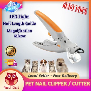 🔥Pet Nail Cutter Clipper Dog Cat LED Magnifier Toes Cutting Grinder Trimmer Grooming Tool Beauty Scissors Pet Tools