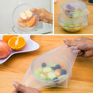 【HW】4PCS Pack DIY Silicone Food Wraps Kitchen Seal Cover Stretch and Fresh Tools