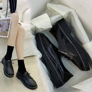 Women's Flat Boots Shoes Autumn Winter British Wind Small Leather Shoes Retro Casual Thick-soled Single-shoe Schoolgirl