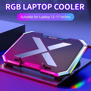 Gaming RGB Laptop Cooler Notebook Cooling Pad Super mute 6 LED Fans Powerful Air Flow Portable Adjustable Laptop Stand (1)