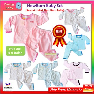 Clinbon LL long sleeve baby newborn baby wear baby set baju bayi sepasang set baju baby baju set bayi baru lahir