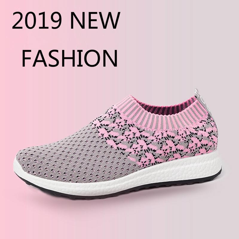 Women Casual Sports Shoes Lightweight Elastic Breathable Running Shoes