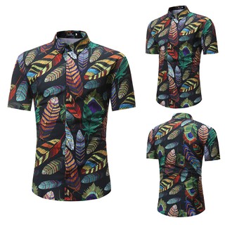 summer casual Floral Shirt short sleeve business slim fit men shirt big size 119