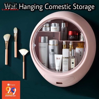 CS_Cosmetics storage box wall hanging large-capacity skin care products rack punch-free dust-proof lipstick make-up