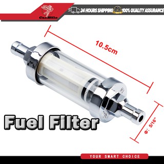 ✅Ready Stock 5/16" Universal Chrome Glass Clearview Fuel Filter Petrol Diesel Inline Reusable automotive accessories car asesori kereta