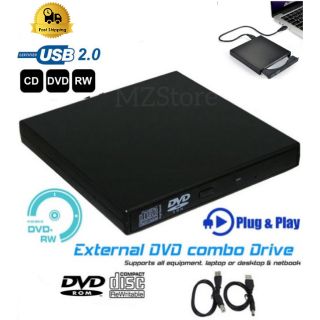 USB Solid External DVD Drive USB 2.0 Slim Portable Writer/Burner/Rewriter/CD ROM Drive
