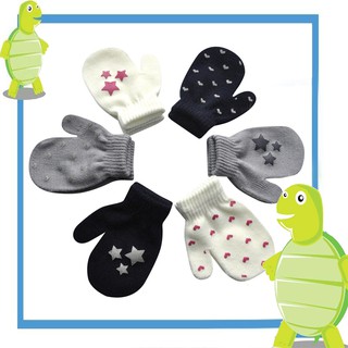 『Ready Stock』Infant Baby Cute Star Print Hot Girls Boys Of Winter Warm Gloves