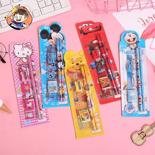5 In 1 Frozen Stationery Set Kids Girls Pencils+Ruler+Eraser+Sharpener Box Gift
