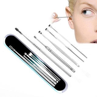 5Pcs/set Stainless Steel Ear Pick Wax Curette Remover Cleaner Care Earpick Tool