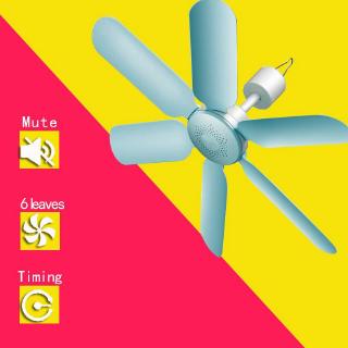 Timing Ceiling Fan 6 Blades 8W Hanging Mini Kipas Siling Fans With Cable Low Noise Soft Wind Household Energy Saving Summer (1)
