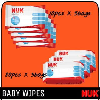 NUK Baby Wipes Paraben Free | 80pcsX3bags | 10pcsX5bags | 10pcsX1bag (1)