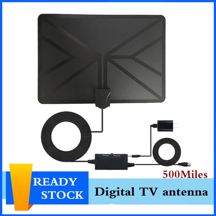 TV Antenna, Indoor Amplified HDTV Antenna 500 Mile Range With Signal Amplifier and 16.5FT High Performance Coax Cable vhf uhf antenna HD Skywire 4K Antena Digital Indoor HDTV 30dbi VHF UHF Antenna 30dBi Digital DVB-T/FM Freeview Aerial Antenna PC for TV