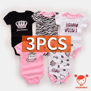 3pcs/set Baby Romper Jumpsuit Boys/Girls One Piece Baju Raya Baby Girl Fashion 100% Cotton