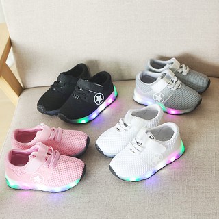 ✨Superseller✨ Children Fashion Net Breathable LED Light Running Sports Shoes