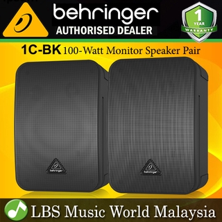 Behringer 1C-BK 100 Watt 2 Way 5 " Ultra Compact Monitor Speaker Speaker Pair with 5 1/2 Woofer (1CBK 1C BK)