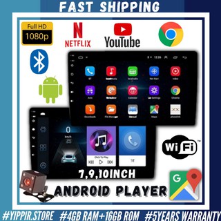 🚗NO.1 PLAYER🚗 Android Player 4GB+32GB 7/9/10 inch Touch Screen Stereo Radio Bluetooth Double 2Din Android 10.1Car MP5