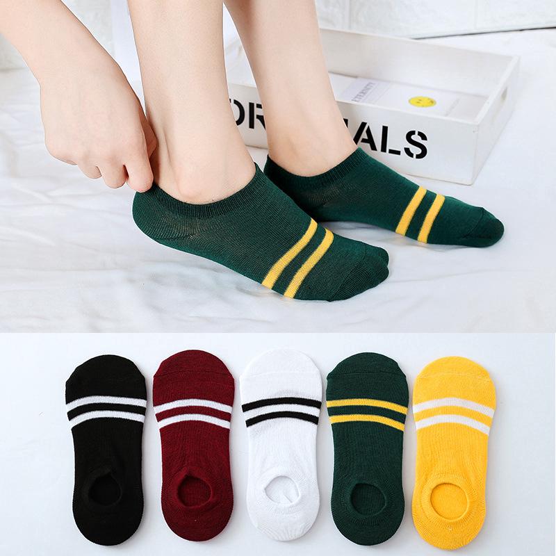 Women Socks Fashion Korean Cotton Striped Soft Cute Breathable Ankle Hosiery