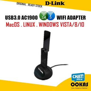 D-Link DWA-192 (B1) AC1900 USB 3.0 MU-MIMO WAVE2 Dual Band (5GHz+2.4GHz) Wireless WiFi Adapter