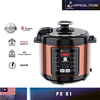 Yilizomana 9 in 1 Electric Digital Pressure Cooker Non-stick Stainless Steel Inner Pot Rice Cooker Steamer (5L)