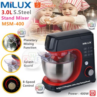 Milux Stand Mixer 3.0Litre Pengadun Doh Mesin Membuat Kek MSM-400