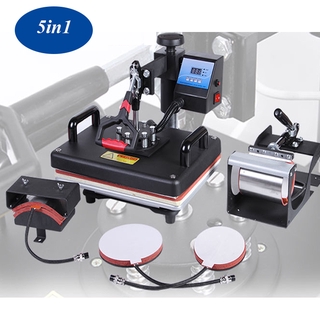 Available 30*38CM 5 in1 2D Thermal Transfer Machine Sublimation Machine Combo Heat Press Machine for tshirts caps plates cases mugs (1)