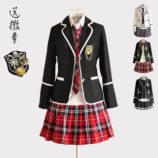 Japanese Jk Uniform Cross Stripe Neckline British School Uniform 2