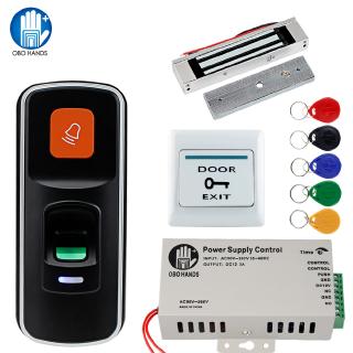 OBO RFID Door Access Control System Kit 125KHz Fingerprint Electric Magnetic Electronic Locks DC12V Power Supply