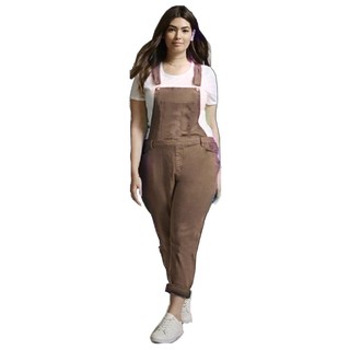 Overall Pants with Button Strap for Plus Size Ladies