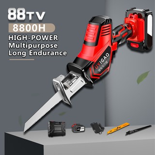 88V Cordless Reciprocating Saw +4 Saw blades Metal Cutting Wood Tool Portable Woodworking Cutters saw chain saw jig saw
