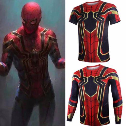 Avengers Infinity War Iron Spider Short Long Sleeve Tees Spiderman Cosplay