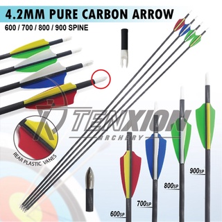 TenXion Archery 4.2mm 100% Pure Carbon Arrows Recurve Compound Traditional Bow Anak Panah Memanah Busur Karbon Arrow