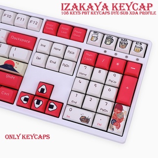108 Keys PBT Keycap DYE-SUB XDA Profile Japanese Izakayakeycaps For Cherry MX Switch Keycap Mechanical Keyboard