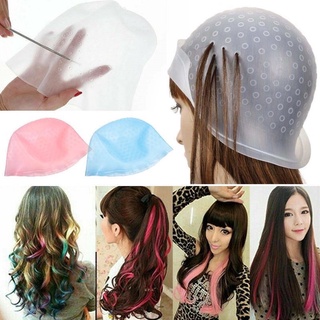 Reusable Silicone Gel Hair Bleaching Cap Dye Hair Coloring Cap Highlighting Cap Hair Styling Tools with Hook