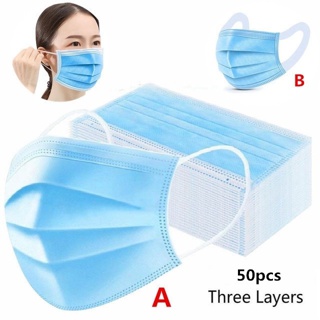 50pcs Face Mask Disposable Earloop 3ply Face Masks Civilian face mask Great for Personal Health YKMY ( 20/50pcs）