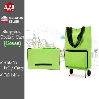 APA Convenient Foldable Green Shopping Trolley Cart Bag (49x39x16cm)