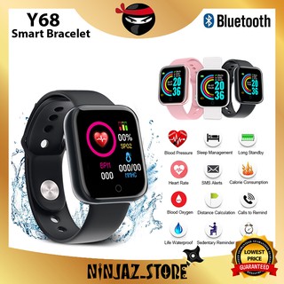 [🔥Malaysia 6Months Warranty🔥] Y68 Smart Watch Fitness Digital Heart Rate Jam Tangan Wanita Lelaki Watch Men Watch