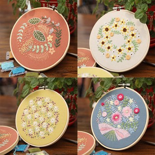 Hand-embroidered DIY Sewing Kits Plant Flower 3D European Ribbon Embroidery