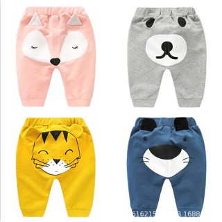 Cotton children's pants spring and autumn thin trousers loose baby cross pants big PP pants Harlan casual pants