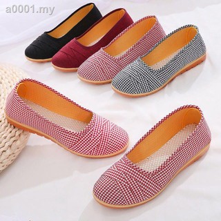 Mother shoes solid color plaid tendon bottom shallow flat casual and comfortable