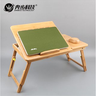 READY STOCK Adjustable Bamboo Computer Stand Laptop Desk Laptop Table For Bed Sofa Bed Tray Picnic Table Studying