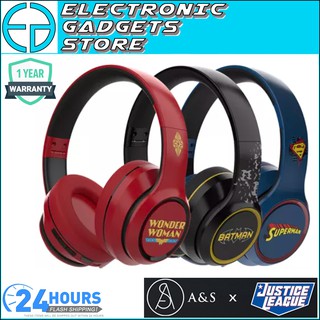 READY STOCK A&S 100SE DC Wireless Bluetooth 5.0 Over-Ear Headphones - Wonder Woman / Batman / Superman Special Edition